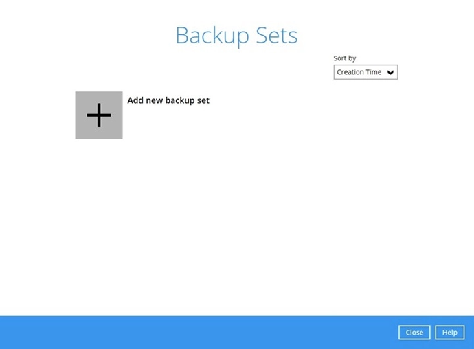 Microsoft 365 backup set step