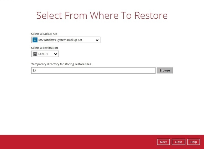 Windows system restore step