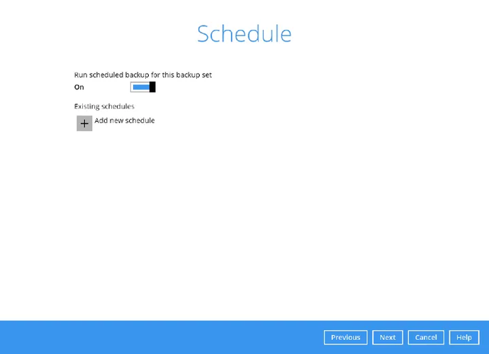 Microsoft 365 backup set step