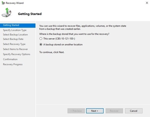 Windows system restore step