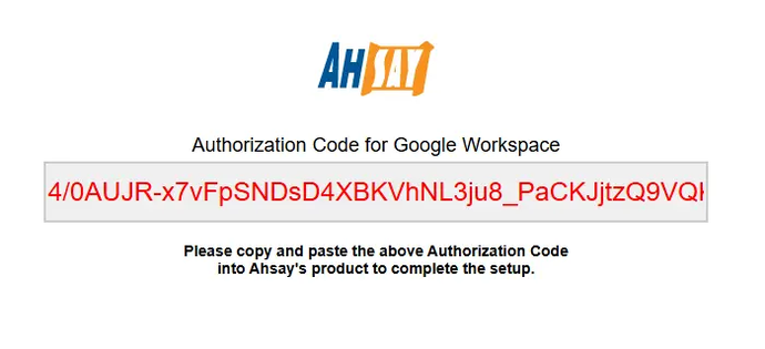 Google Workspace backup set step