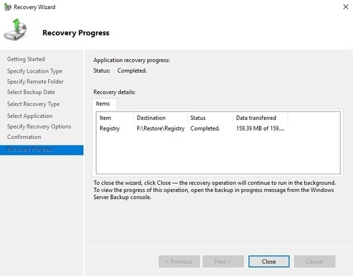 Windows system restore step