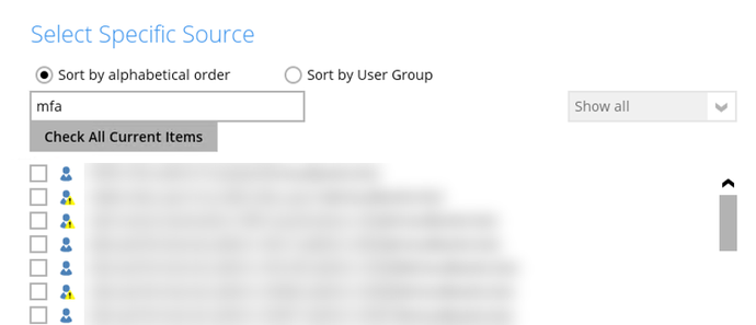 Microsoft 365 backup set step