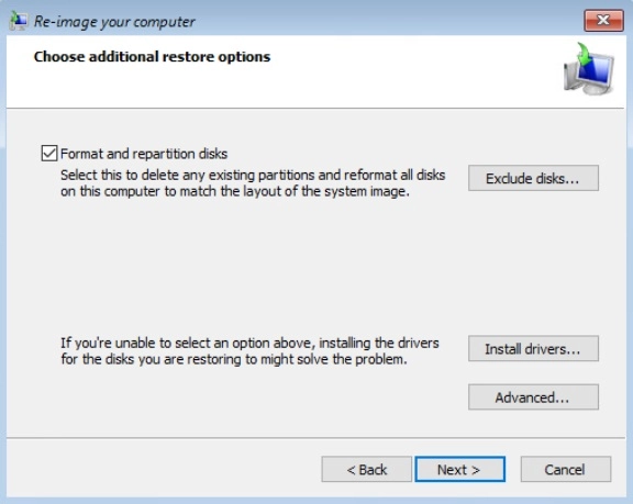Windows system restore step