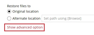 Show advanced option