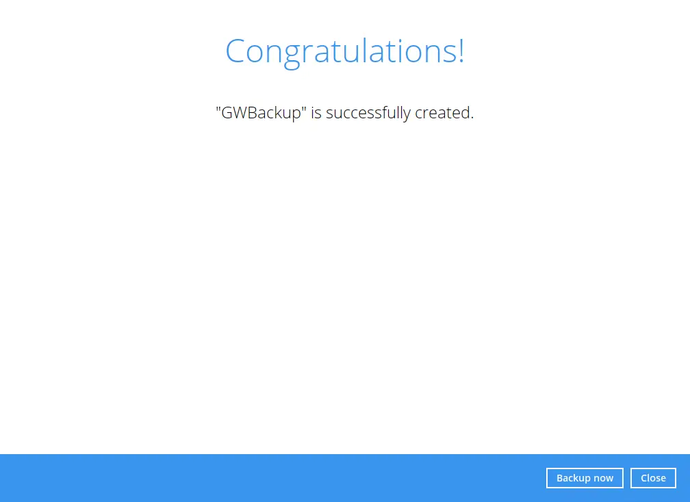 Google Workspace backup set step