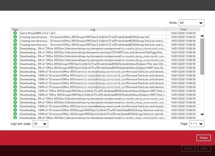 Restore log