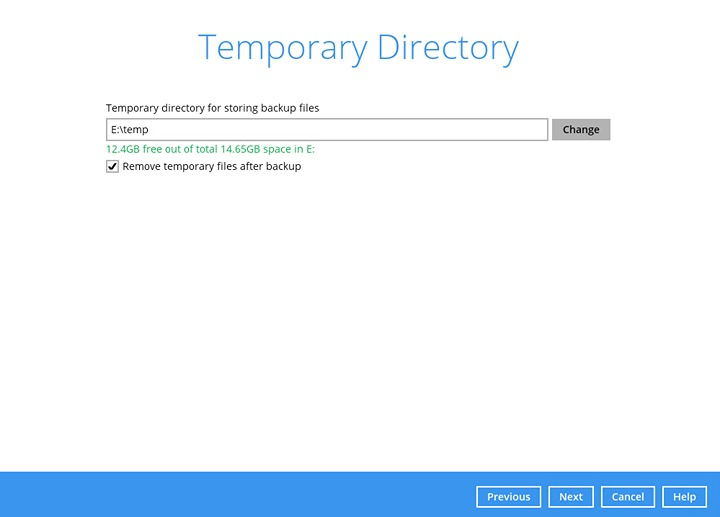 Hyper-V backup set step