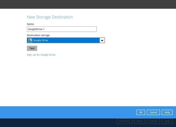 Windows system backup set step