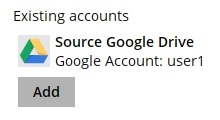 Google Workspace backup set step