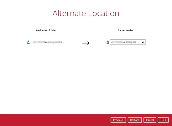Mapping a backed-up folder to a target folder