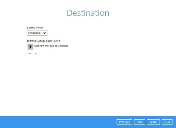 Windows system backup set step