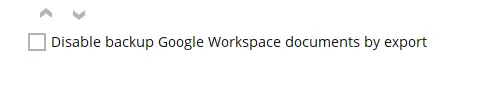 Google Workspace backup set step