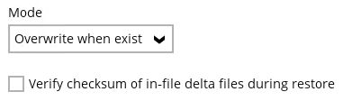 Advanced restore options