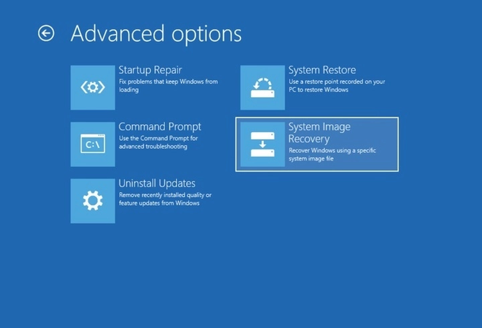 Windows system restore step