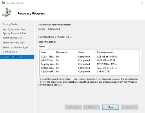 Windows system restore step