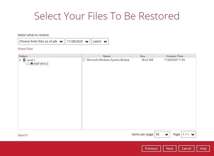 Windows system restore step
