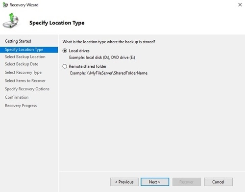 Windows system restore step