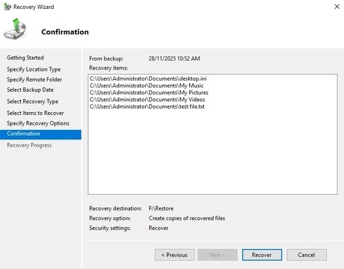Windows system restore step
