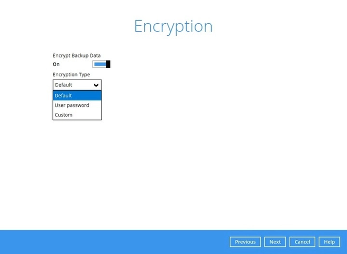 Windows system backup set step