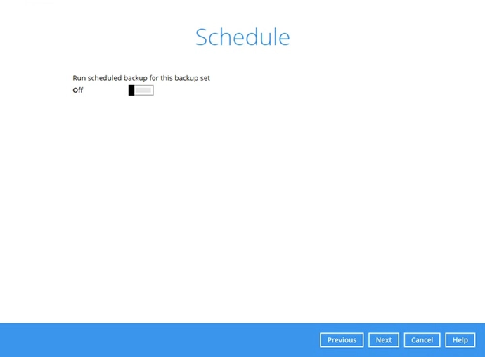 Microsoft 365 backup set step
