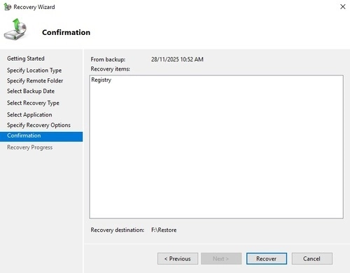 Windows system restore step