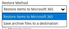 Restore method options