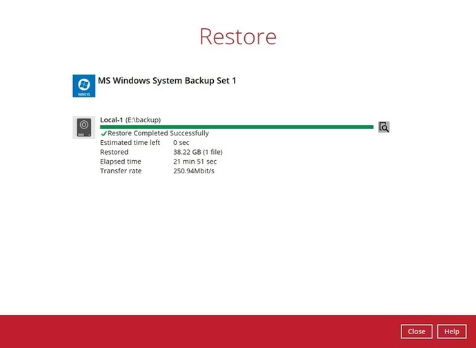 Windows system restore step