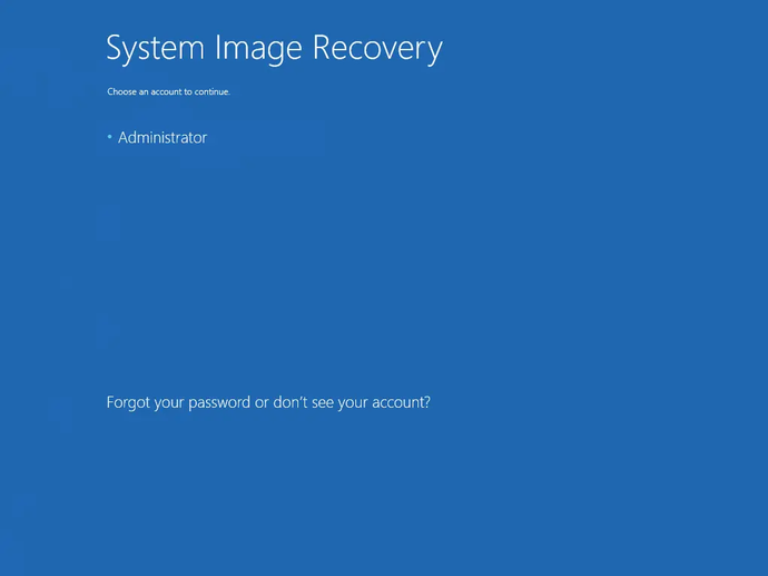 Windows system restore step