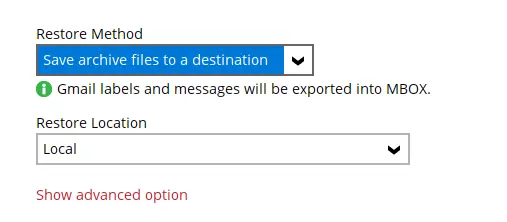 Save archive files to Local
