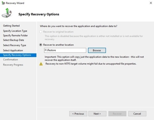 Windows system restore step