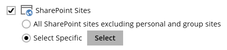 Microsoft 365 backup set step