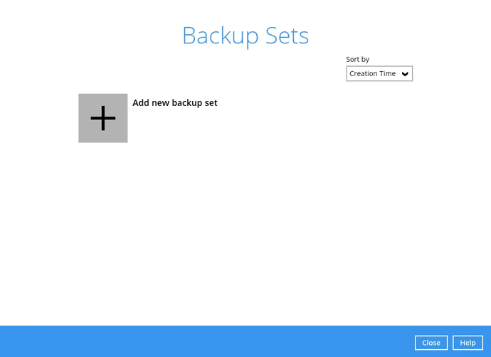 Windows system backup set step