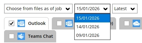 Choosing which backup job to restore from