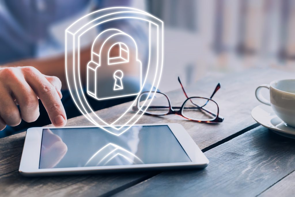 Cyber,Security,On,Internet,Concept,With,3d,Padlock,And,Shield,