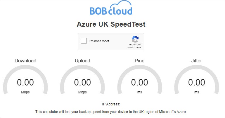 Azure UK speedtest for cloud backup