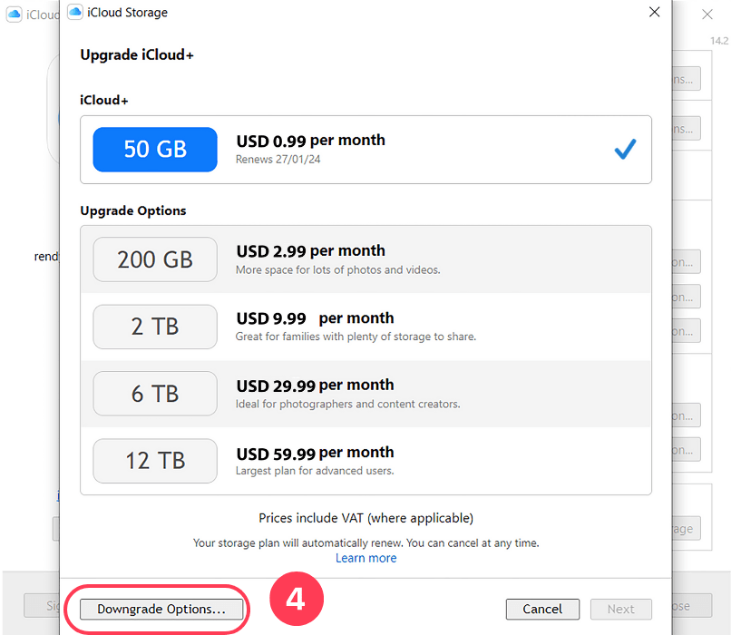 How to Cancel iCloud Storage on Windows PC