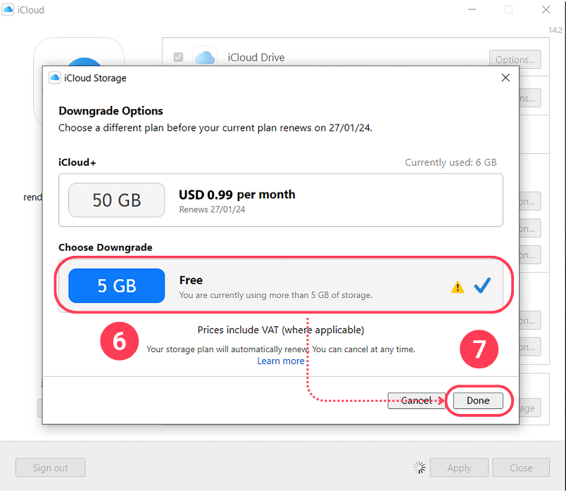 How to Cancel iCloud Storage on Windows PC