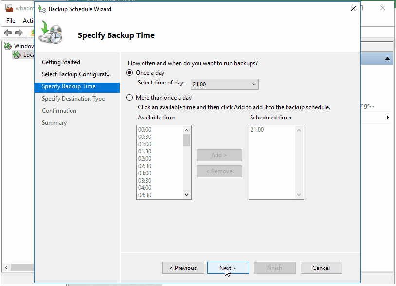 How to Created Scheduled Backup