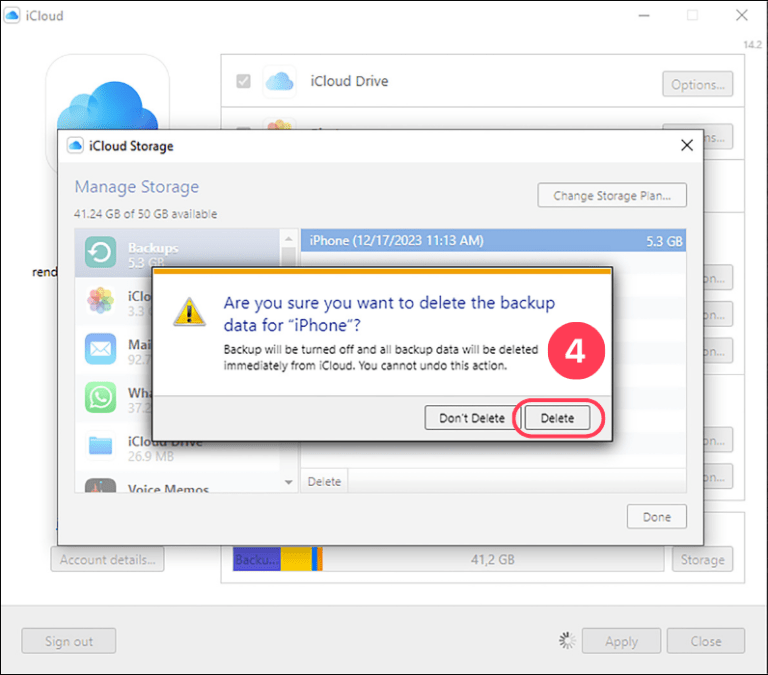 How to Delete an iCloud Backup on a Windows PC