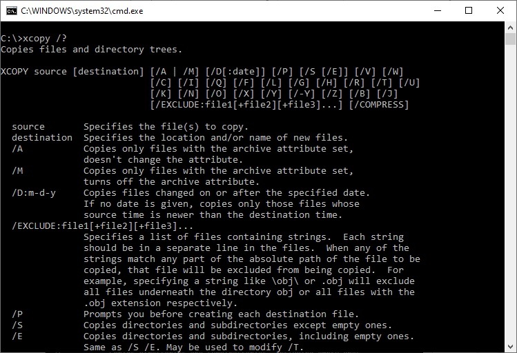 Xcopy vs RoboCopy - XCopy Help