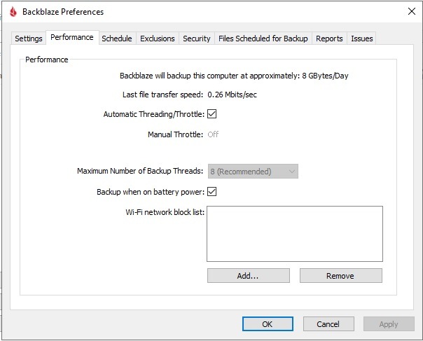 Backblaze Backup Performance Speed