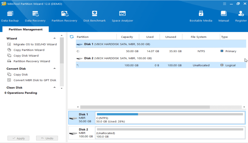 Clonezilla vs. MiniTool Partition Wizard Free