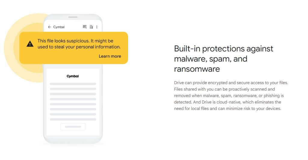 Google Drive Built-in Protections